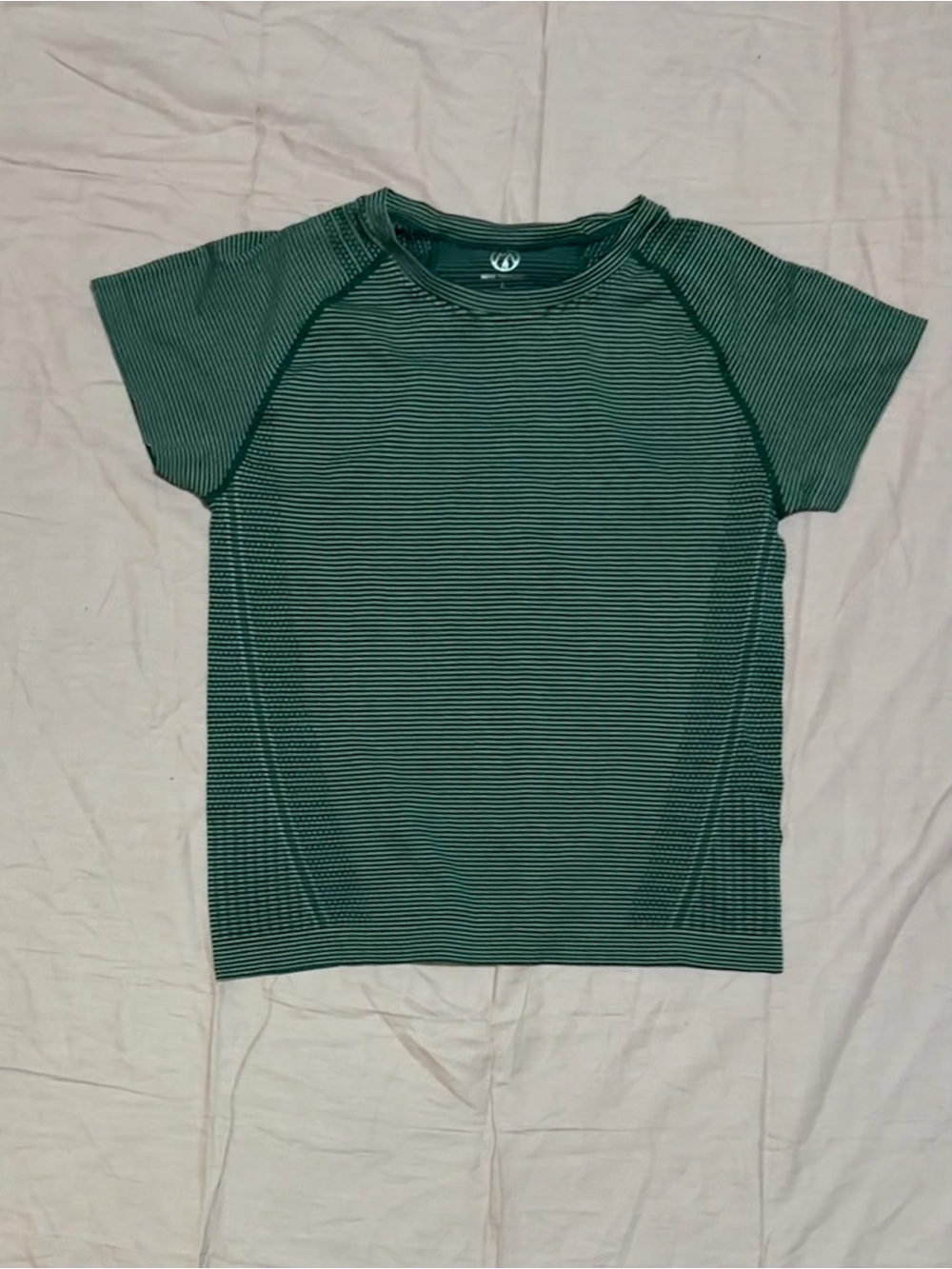 Green Striped Short Sleeve Performance Tee